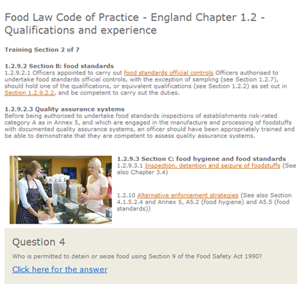 Screenshot from the Code of Practice course